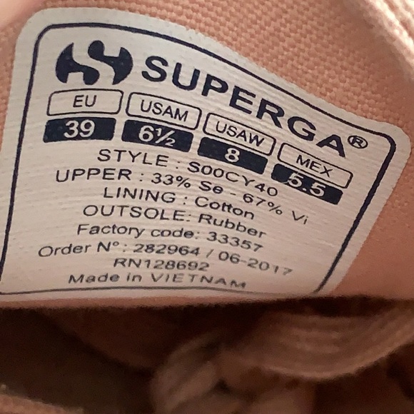 Superga Women's 2750 Satin blush rose Fashion Sneaker, size 8 - Picture 10 of 10